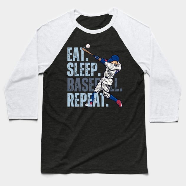 Eat Sleep Baseball Repeat Funny Baseball Player Baseball T-Shirt by MetAliStor ⭐⭐⭐⭐⭐